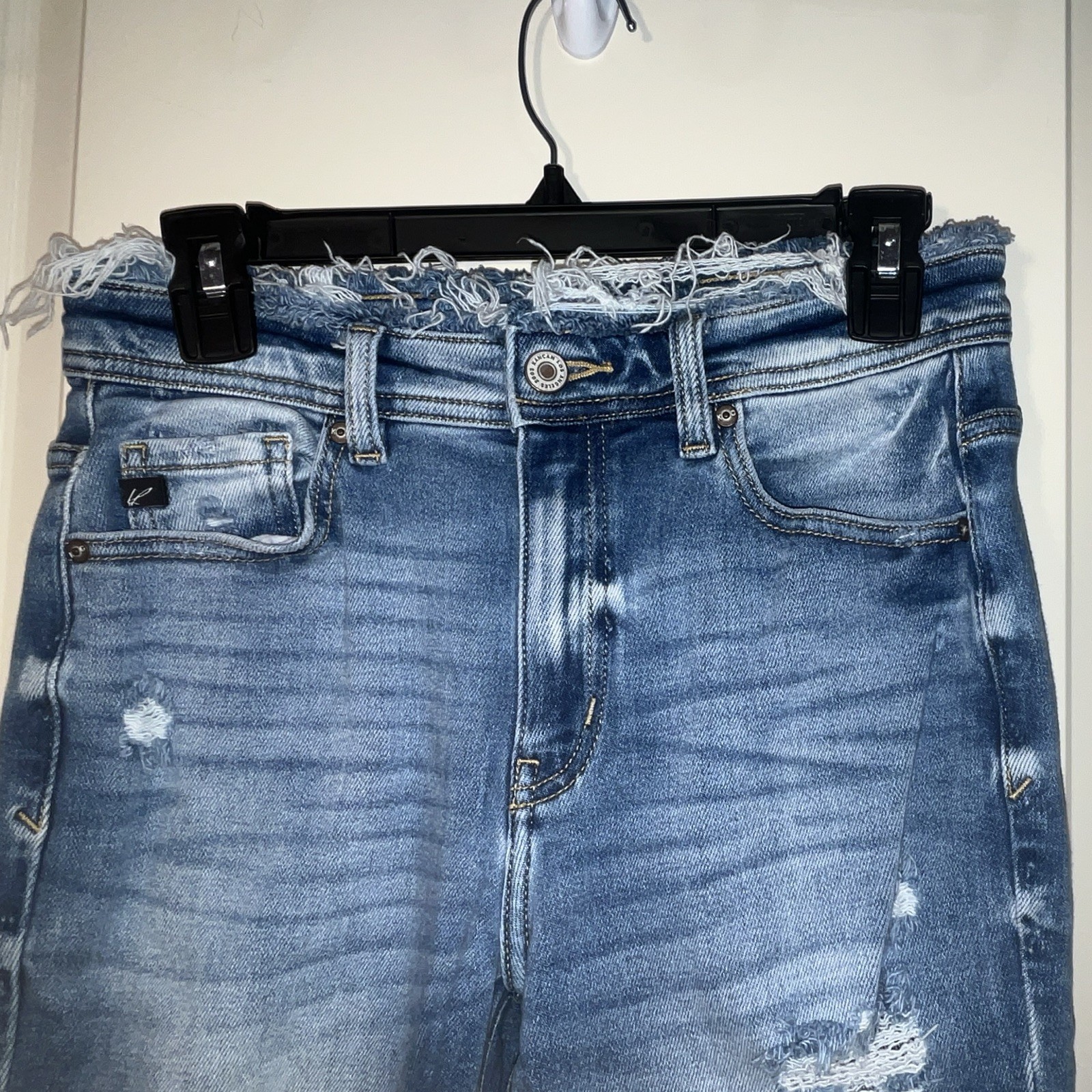 KanCan Jeans Women’s Skinny Blue Medium Wash High Rise Distressed Stretch 26