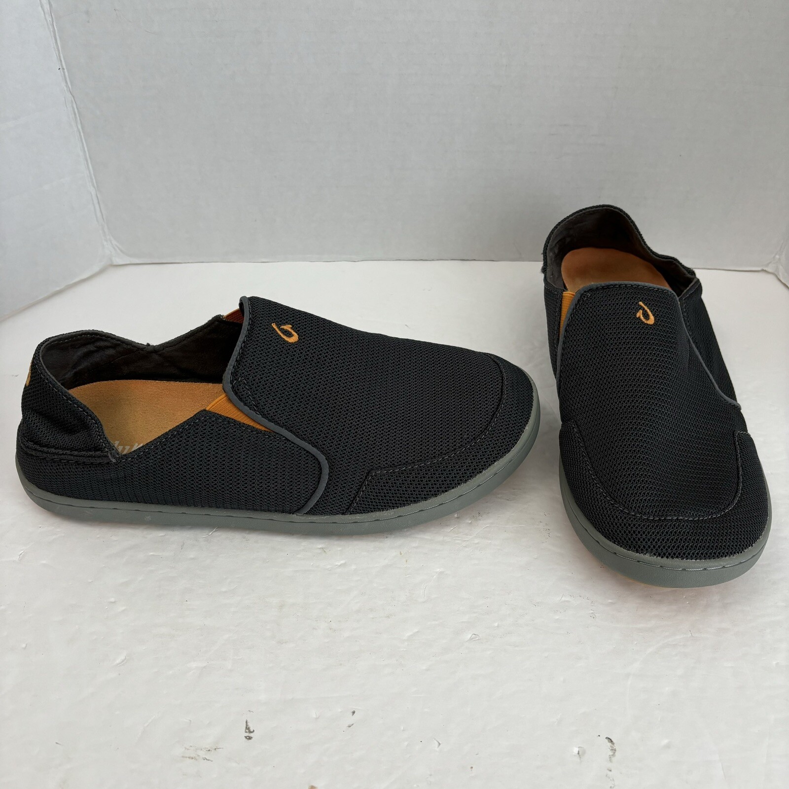 Olukai Nohea Moku Mesh Slip-On Shoes Gray/Orange Men’s Size 9