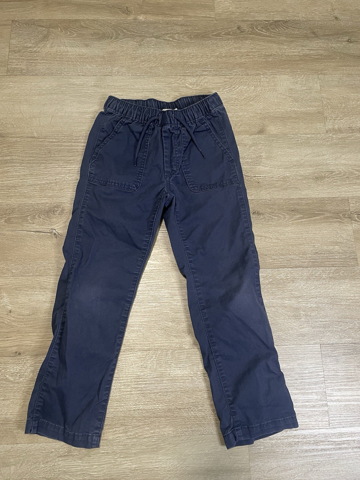 Gap Kids Stretch Twill Joggers Boys Sz S (6/7) Navy blue Drawstring