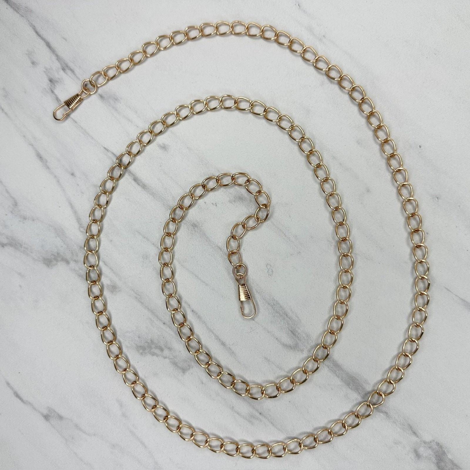 Gold Tone Oval Chain Link Purse Handbag Replacement Strap 46″