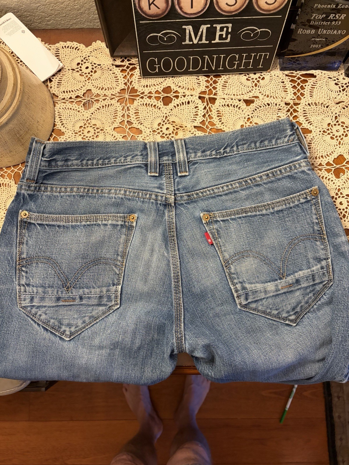 Levi’s 514 Utility Jeans 32/34 6 Pocket Slim Straight With Back Pocket Rivets
