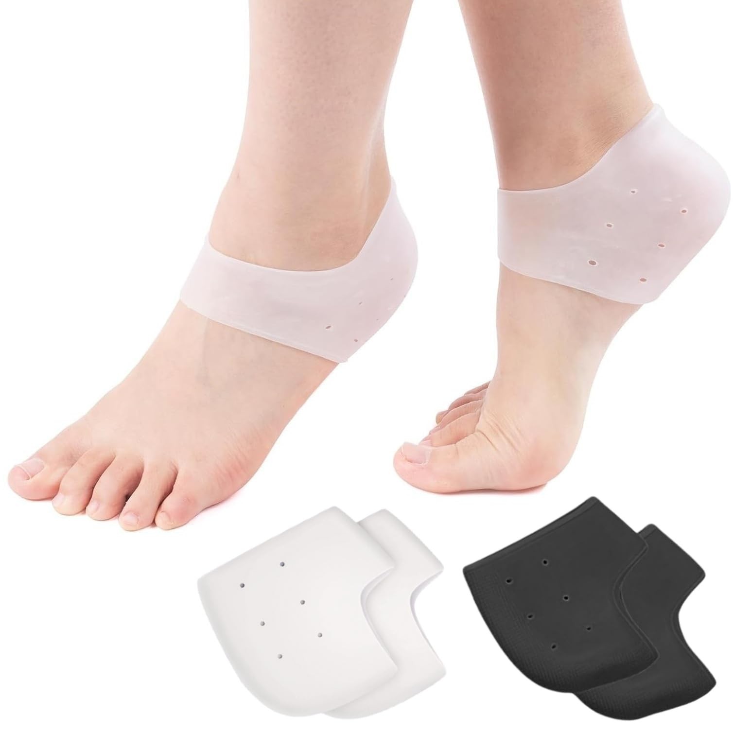 2 Pairs Silicone Heel Protectors for Shoes – Slim Gel Heel Sleeves for Bliste…