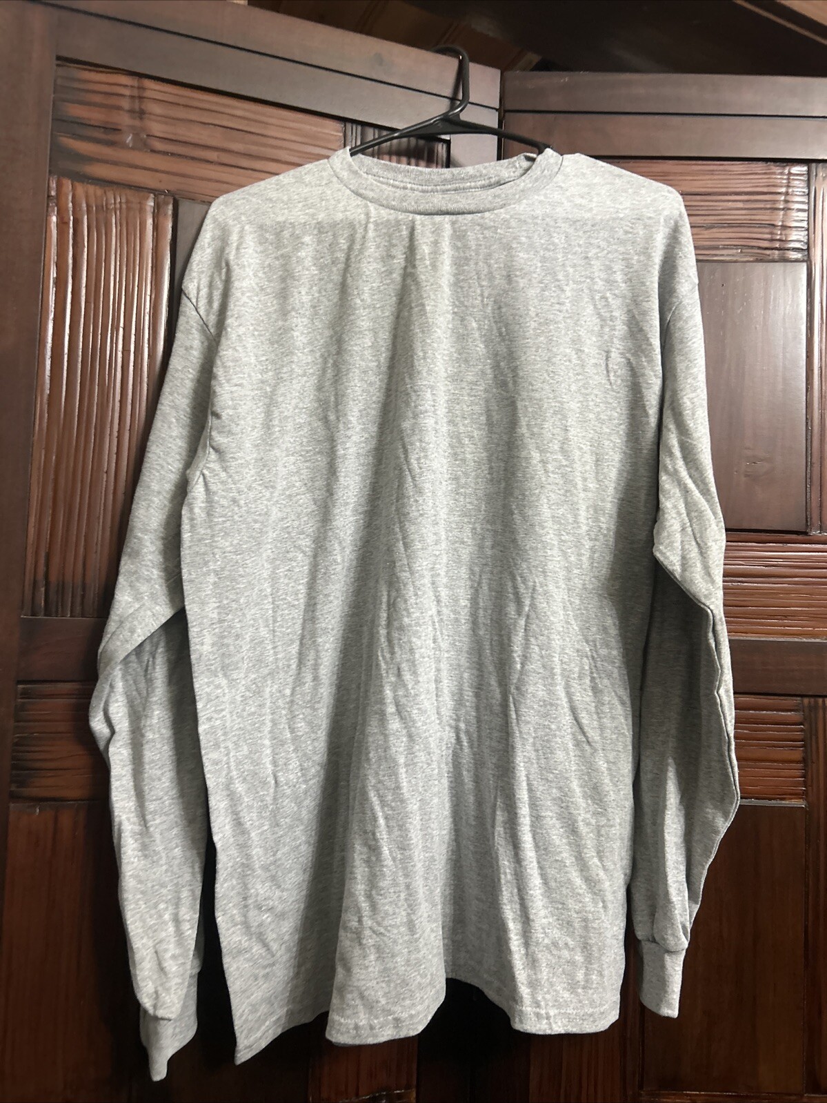 Gildan G540 Men’s Heavy Cotton Preshrunk T Shirt Long Sleeve Cash Gray Large