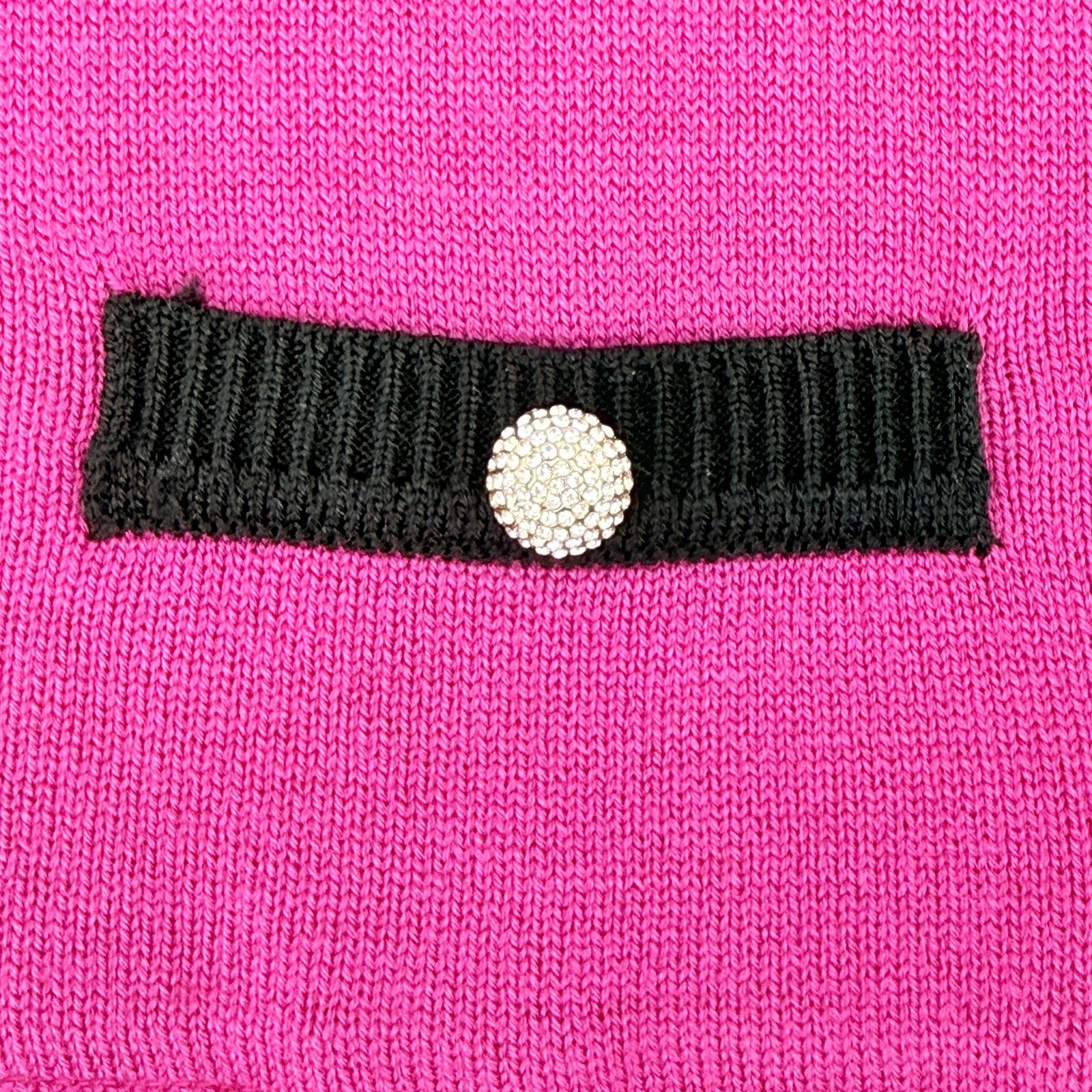 Karl Lagerfeld Layered Look Collared Sweater Womens Sz XL Pink Rhinestone