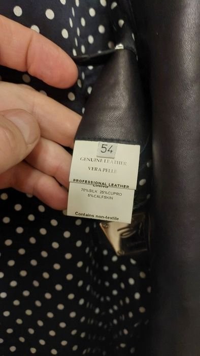 Men Hettabretz bomber jacket navy leather 44
