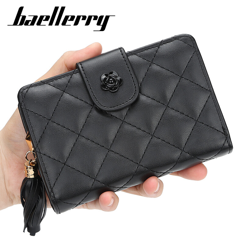 Black-Rose-Tassel-Hasp-Trifold-Women-Wallet-Coin-Purse-Card-Holder-Handbag-Gifts