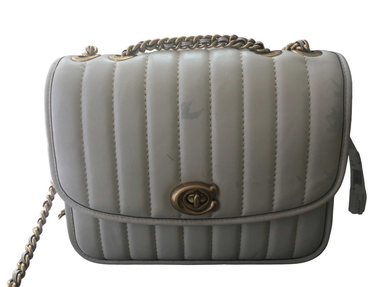 Coach Madison Womens Shoulder Bag With Quilting Chalky White Defected