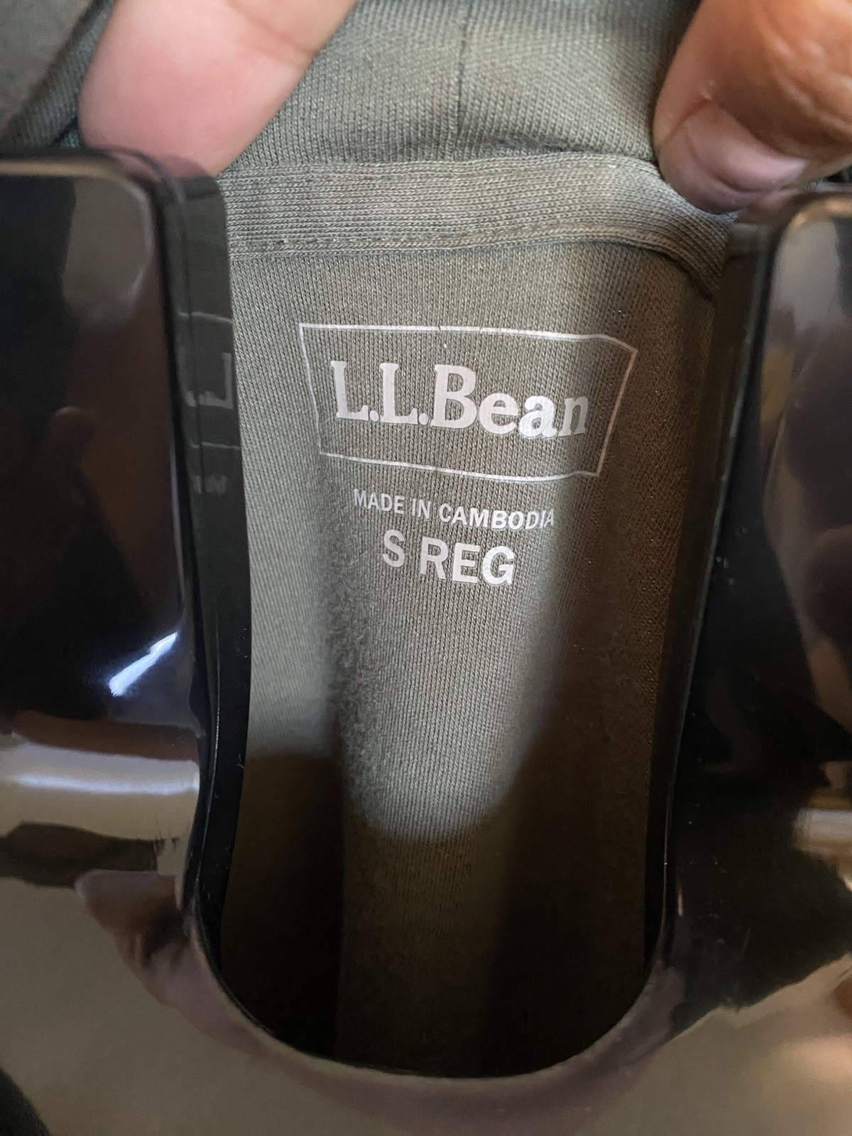 LL Bean Cotton Olive Green Women’s Crowl Neck Pull Over Shirt Size Small