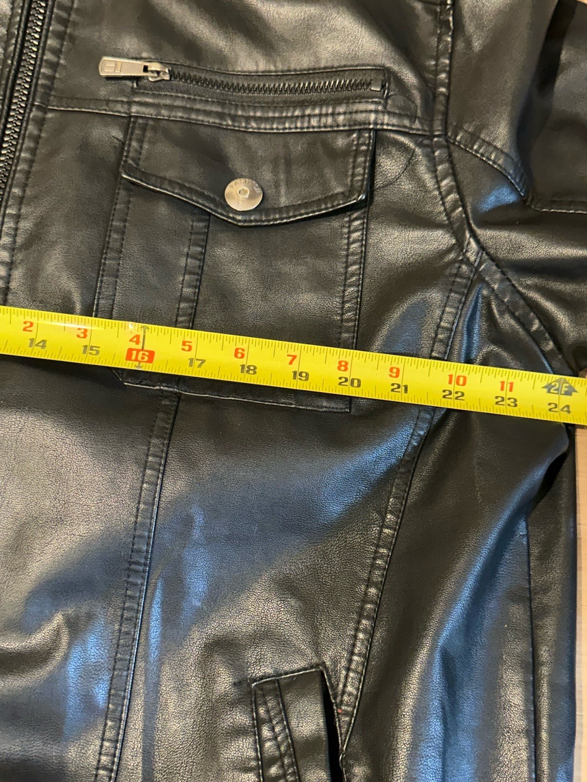 Men’s Bomber Jacket Black Faux Leather Size XL From ChorClothing Company