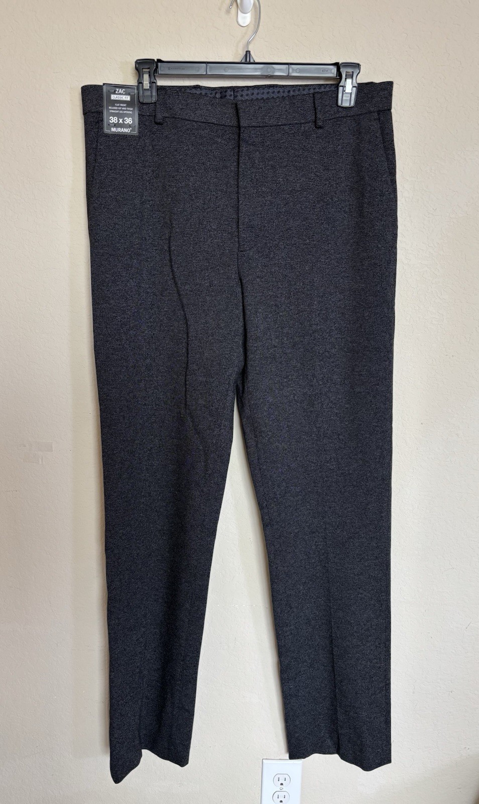 Murano Dress Pants 38×36 Men’s Zac Classic Flat Front Stretch New Knit Pant