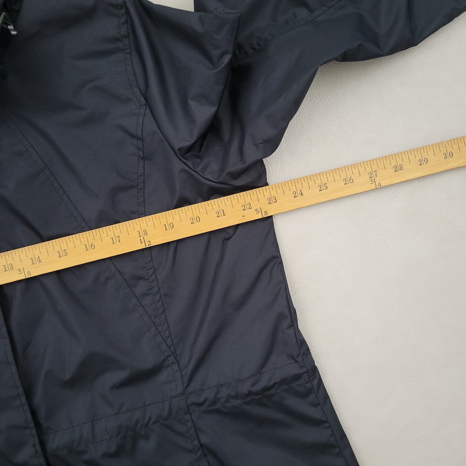 WOOLRICH Womens Rain Jacket Lightweight Hooded Utility Parka Black Packable Lg