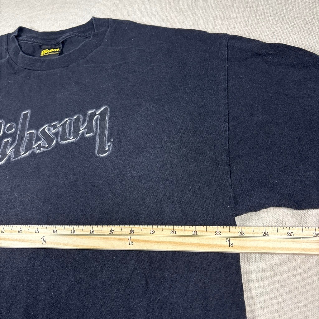 Vintage Gibson Guitars music grunge crew neck black 2000s t shirt sz XL