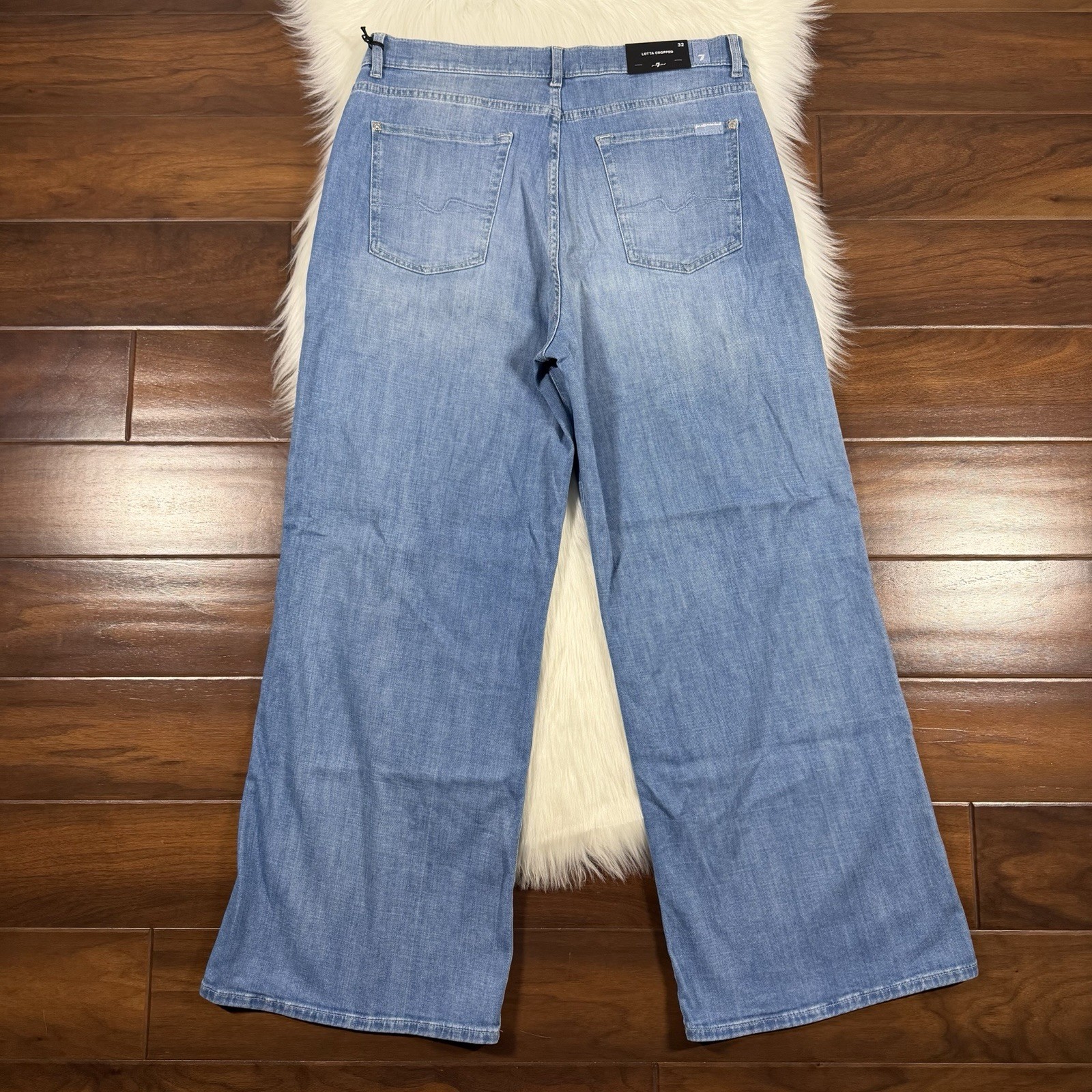 7 For All Mankind Women’s Size 32 Charleston Lotta Wide Leg Cropped Denim Jeans