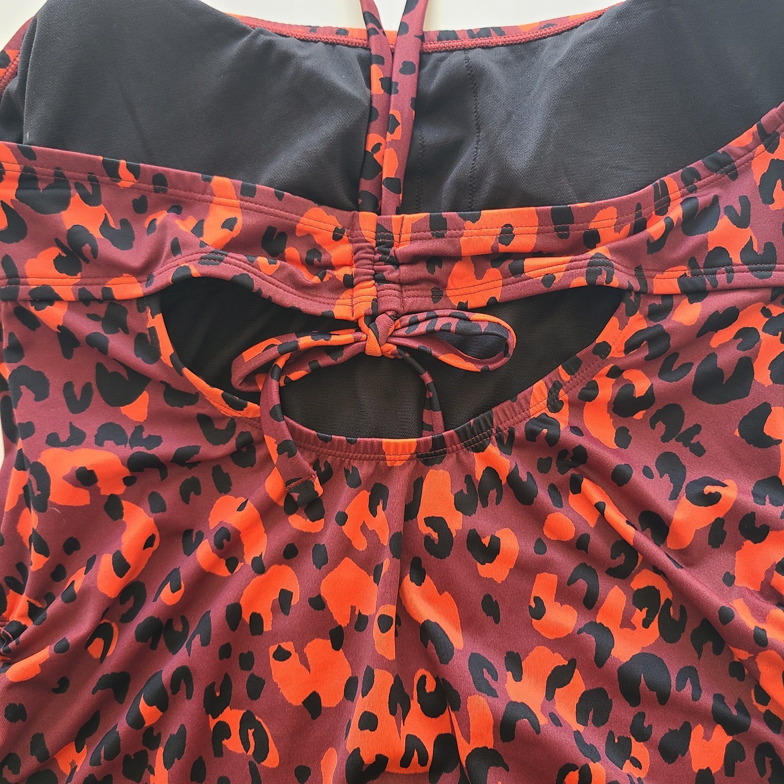 Beach Betty by Miracle Brands Orange-Red Leopard One-Piece Swimsuit Large
