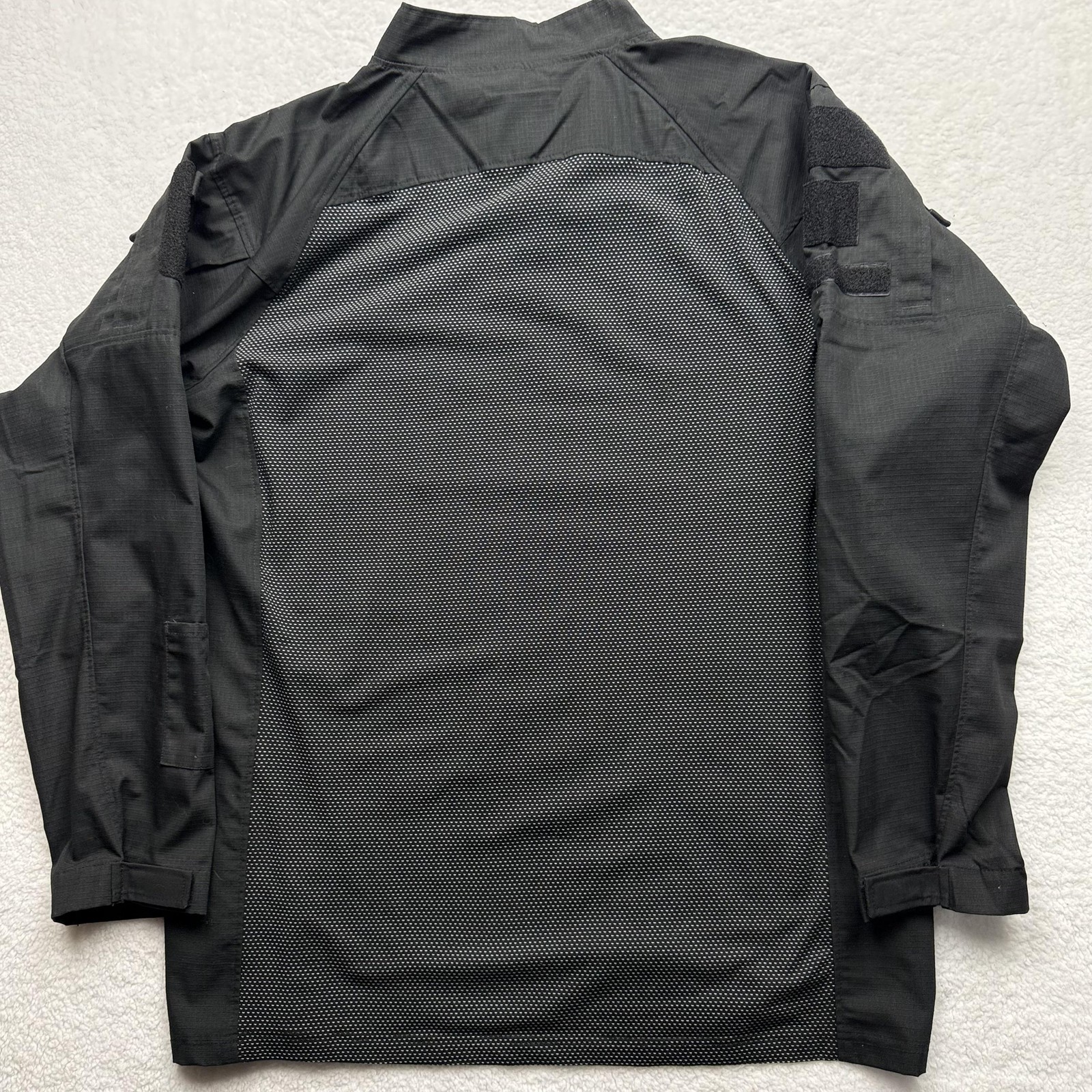 CRYSULLY Shirt Mens 2XL Black Quarter Zip Ripstop Mesh Elbow Pads Tactical