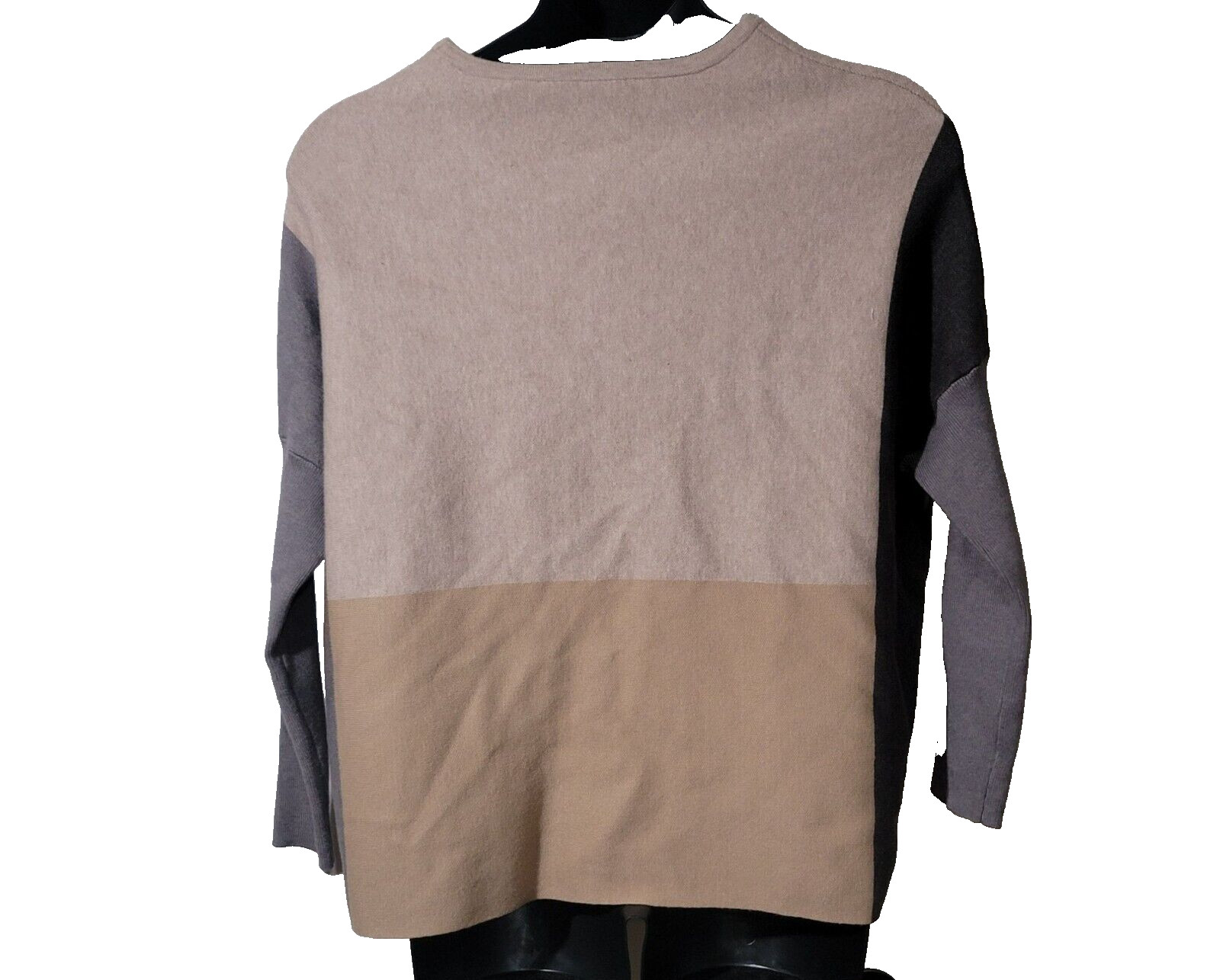 Cyrus Neutral Colorblock Medium Oversize Dolman Sleeve Sweater Bohemian Prairie