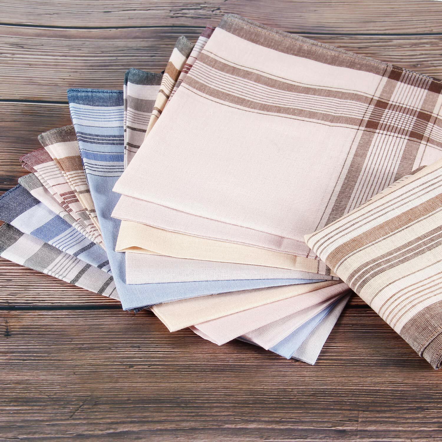 Ohuhu Handkerchiefs for Men, 12 Piece Gift Set 4 Color Hankies