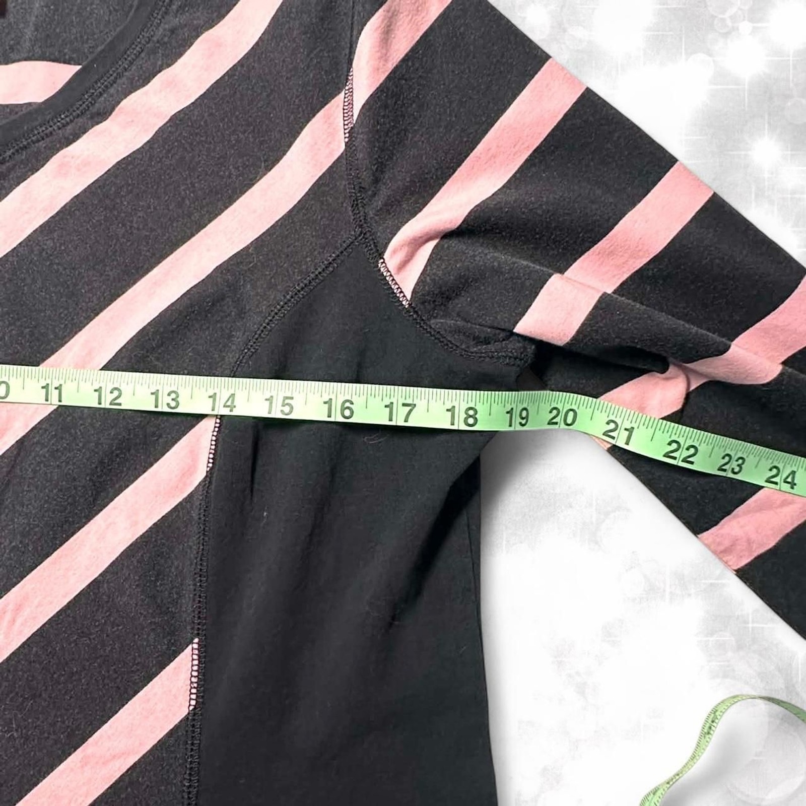 Y2K alt style chevron striped pink and black 3/4 sleeve top