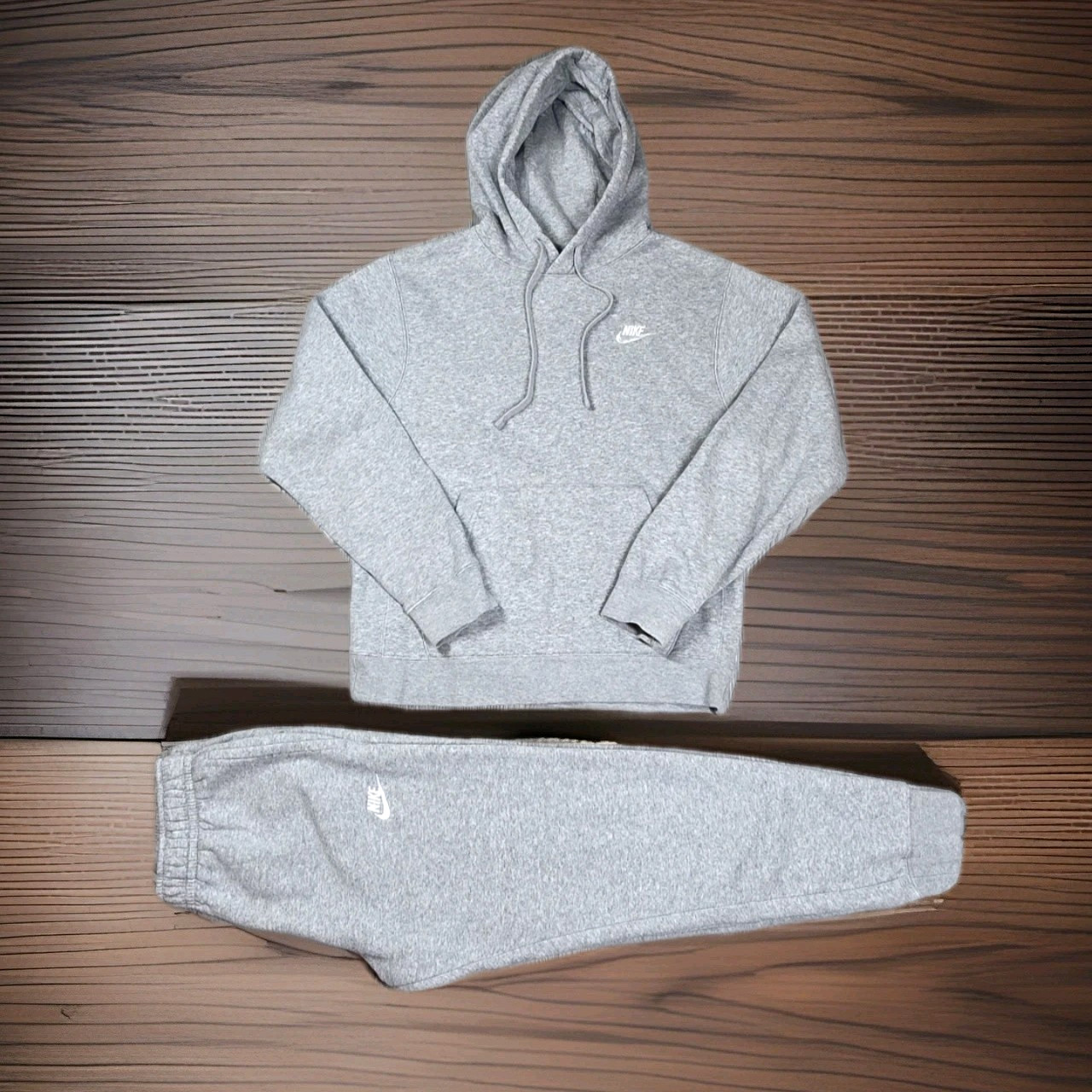 Nike Sportswear Club Fleece Gray Hoodie & Pants Set Men XS / XS Sweatsuit