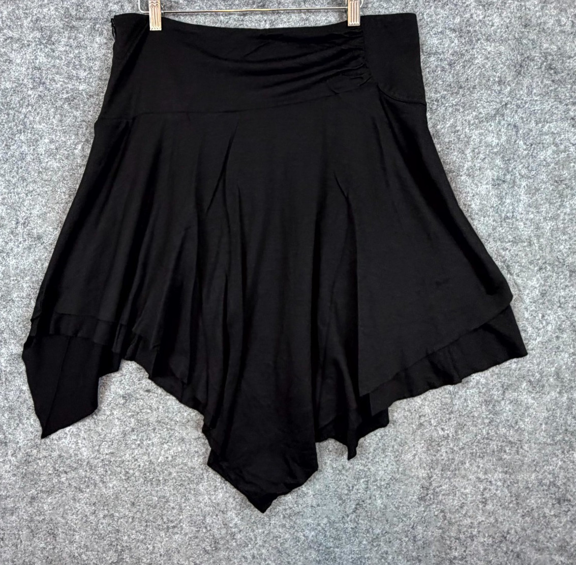 Vintage Robert Rodriguez Dancing Skirt Womens 10 Black Acrylic Handkerchief Hem