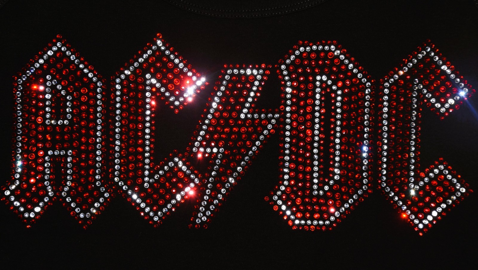 AC/DC rhinestone bling shirt or tank XS S M L XL XXL 1X 2X 3X 4X 5X red clear