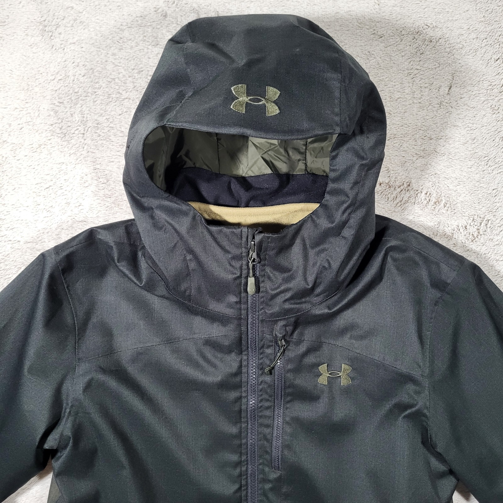 Under Armour Porter 3-in-1 Jacket Mens S Green Outdoor Fleece Lined Soft Shell