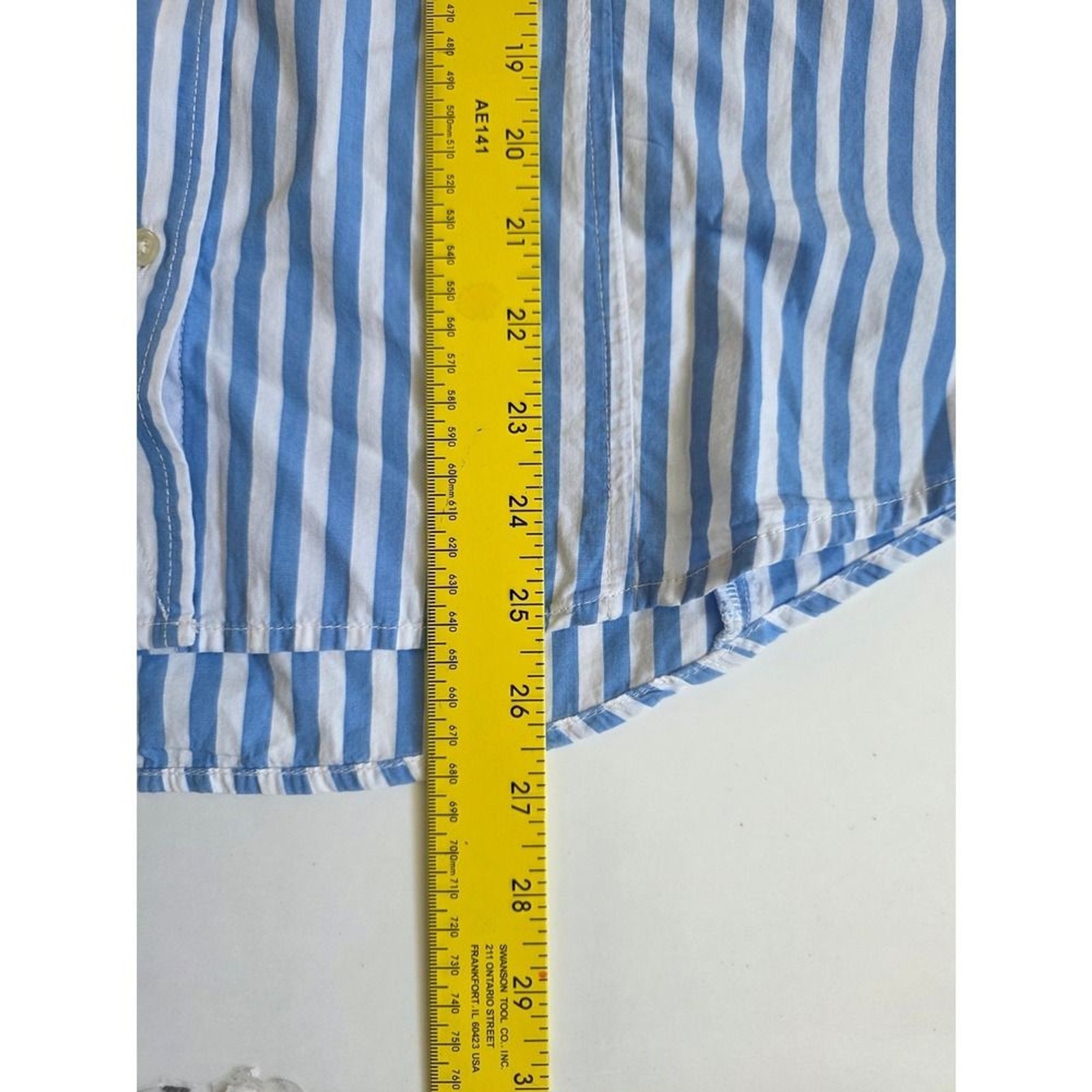 Free Assembly Ruffle Stripe Top L Blue White Sleeveless Cotton Coastal Preppy