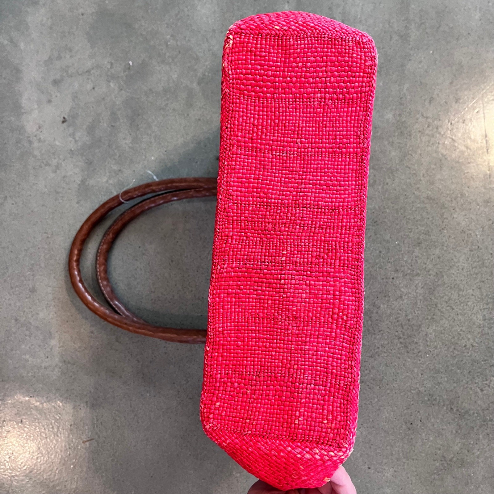Vero Santes Fruit pineapple red woven straw handmade Ecuador purse tote bag