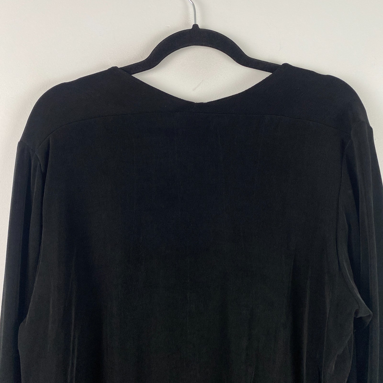 Coldwater Creek Travel Slinky Knit 3/4 Sleeve Top Size XXL Black Stretch