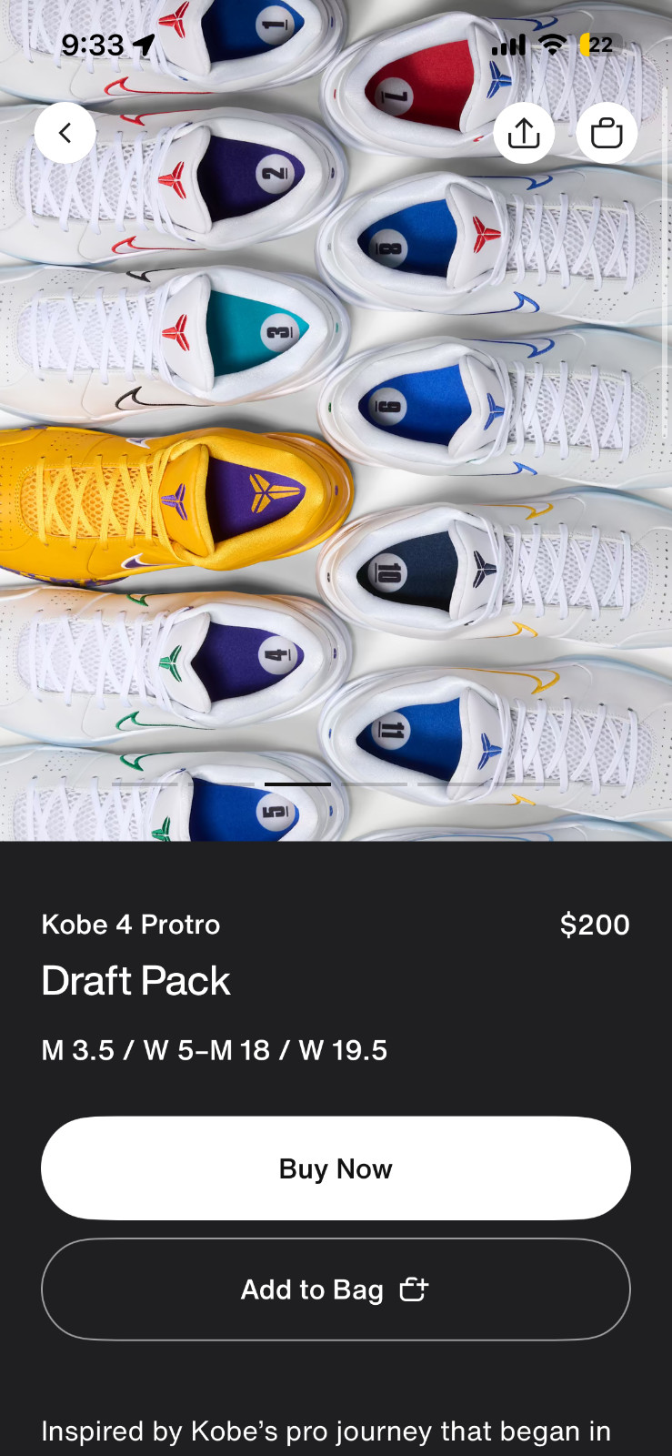 Nike Kobe 4 IV Draft Day Pack Size 10 SEALED 2026 IV6585-900 Ship Fast