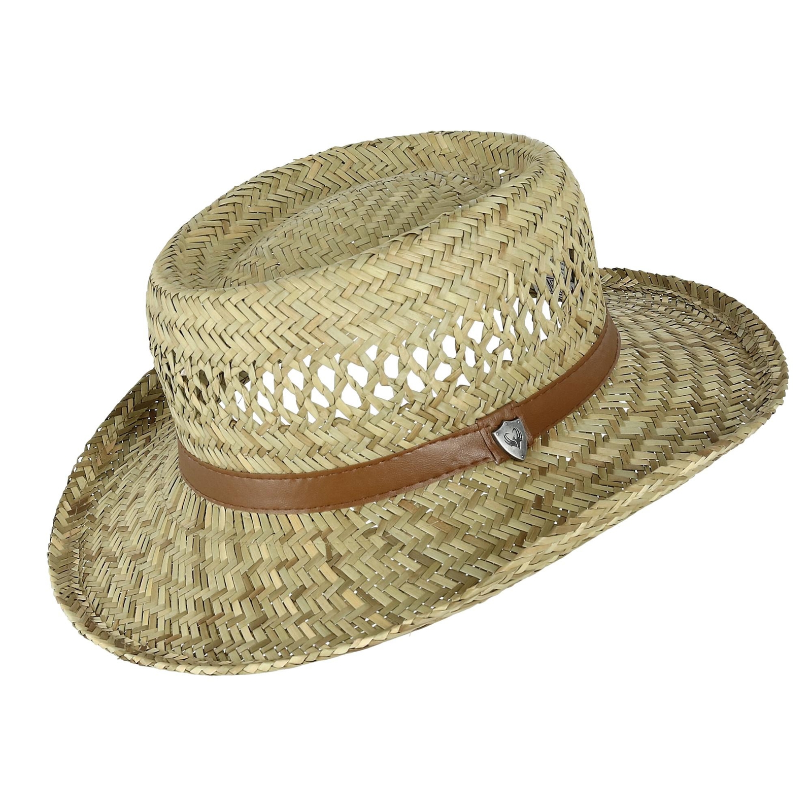 New Ascentix Rush Straw Gambler Hat with Wide Brim