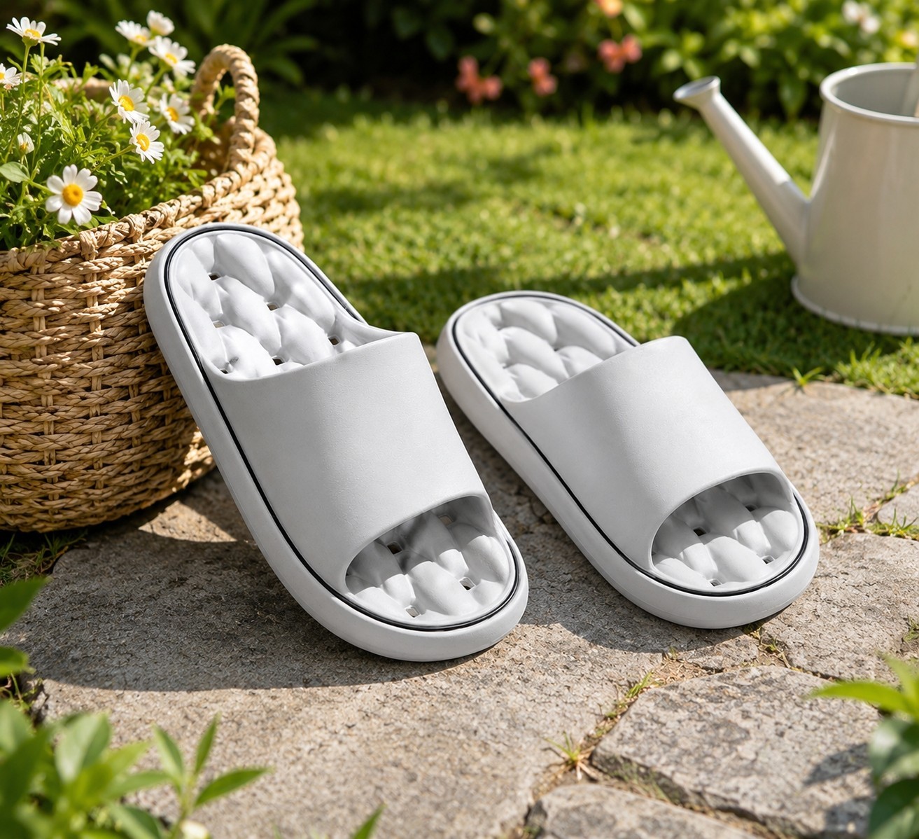 Non-Slip Bathroom Slippers Thick Sole House Shoes Women Men Summer Indoor