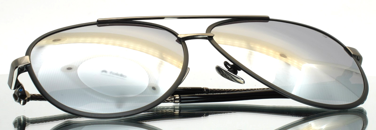 JOHN VARATOS V546 Black Gunmetal Mens Aviator Mirror Sunglasses 63-13-145 B:54