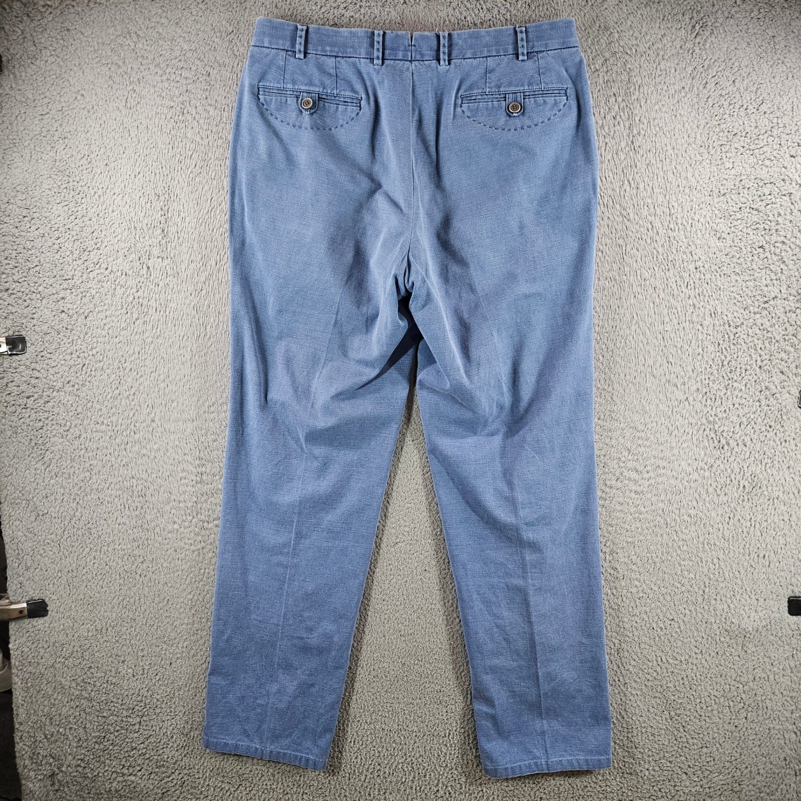 Hiltl Darby-So Mens Blue Cotton Linen Blend Trousers Made in Germany 33×31