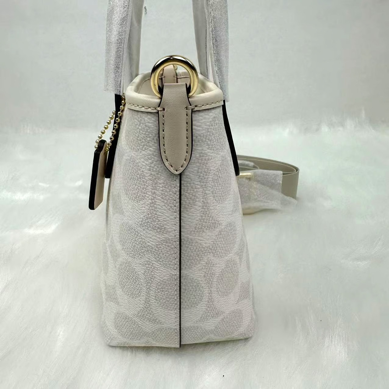 Coach City Mini Tote Bag Crossbody Signature Canvas White/Chalk NWT CW032