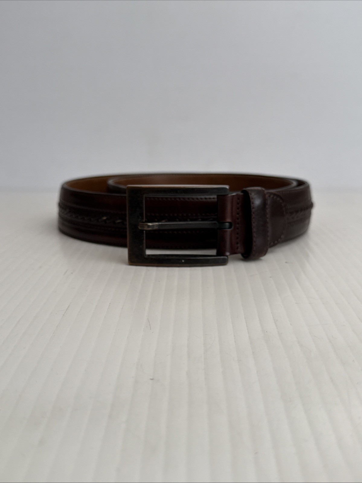 Mezlan Men’s Woven Leather Design Belt – 4929 – Brown – 34