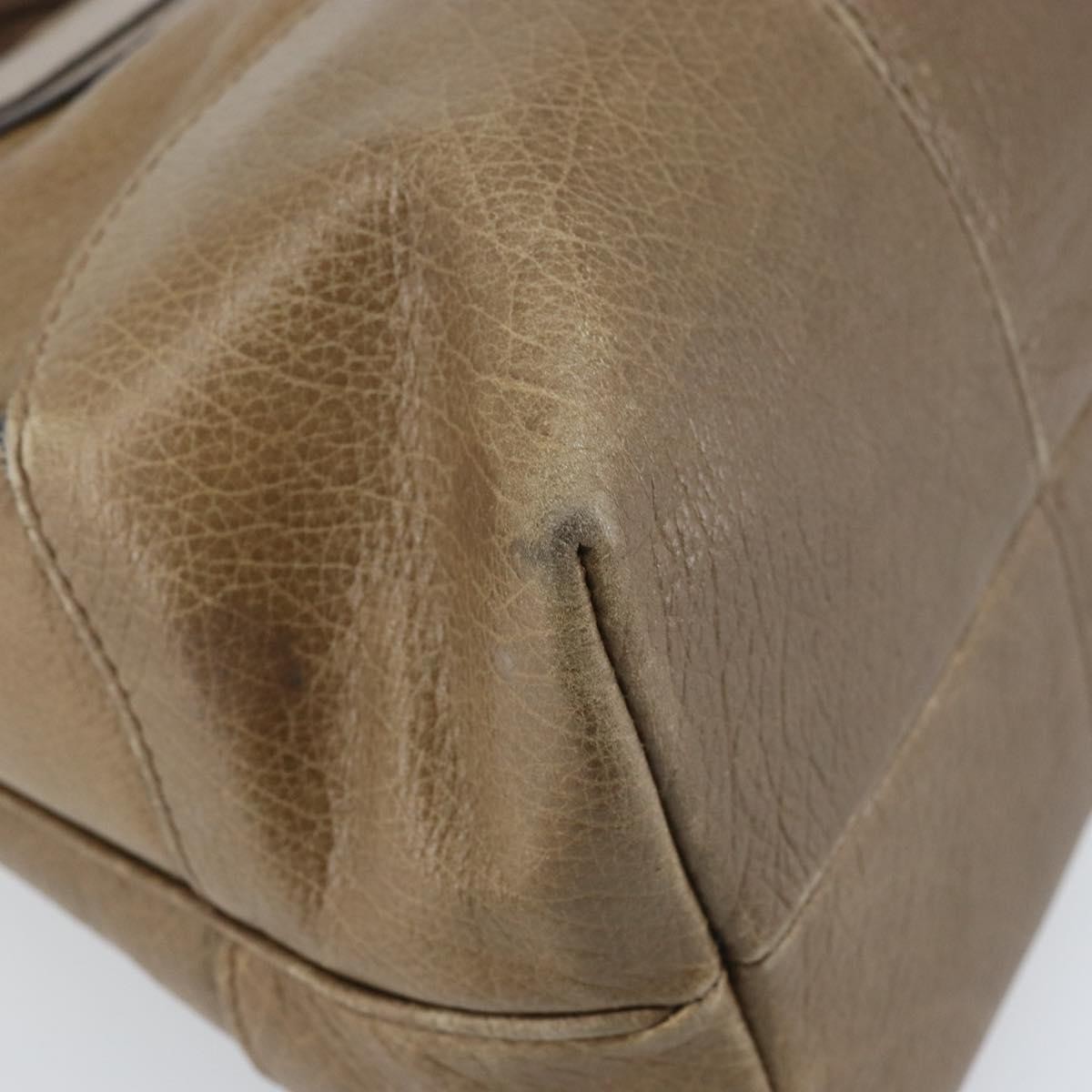 CELINE Boogie bag Hand Bag Leather Brown Silver Auth 166786