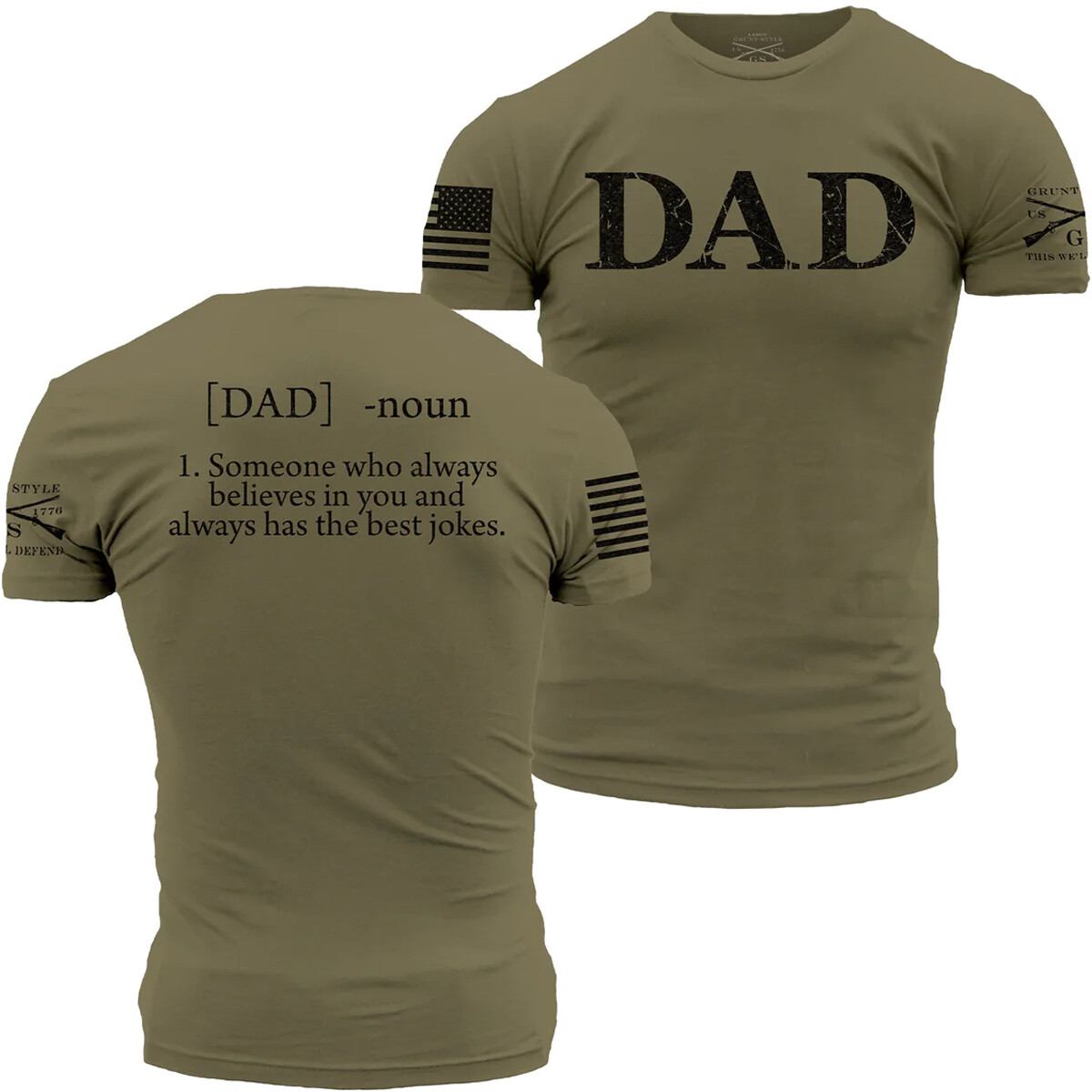 Grunt Style Dad Defined T-Shirt – Military Green/Black