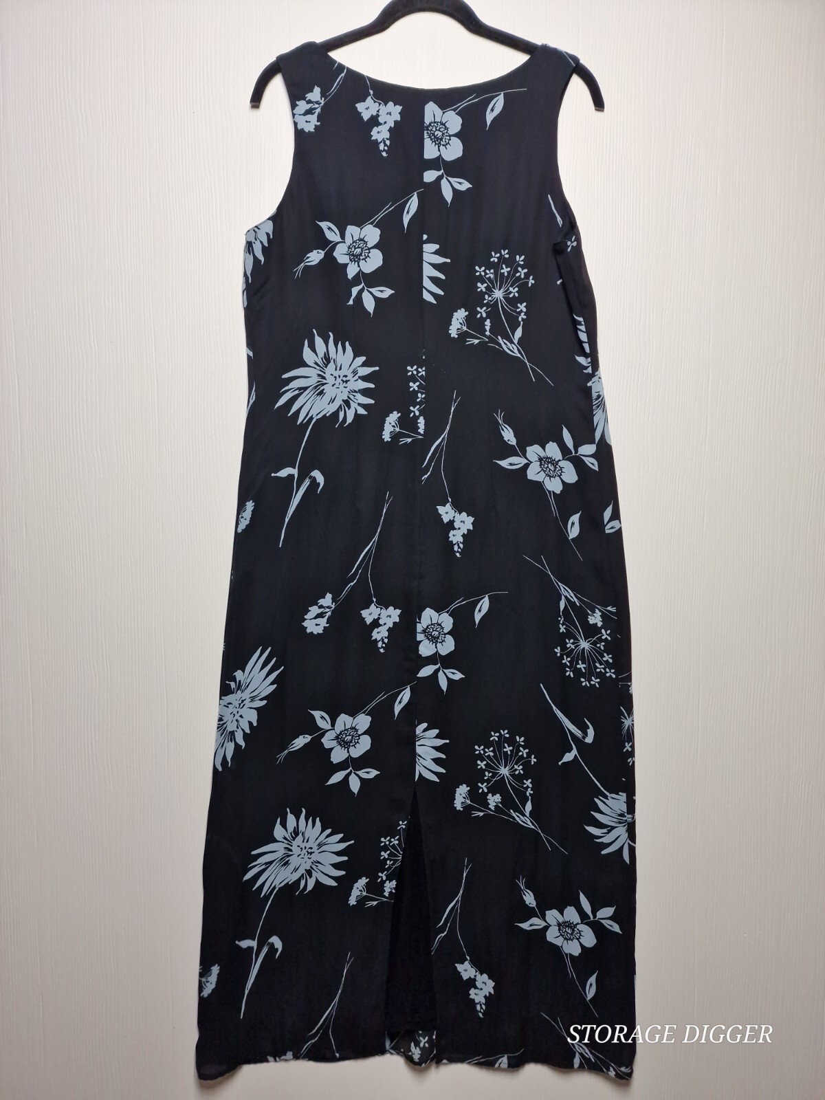 Studio Ease Tank Dress Women’s 12 Black Floral Scoop Neck Sleeveless Pullover