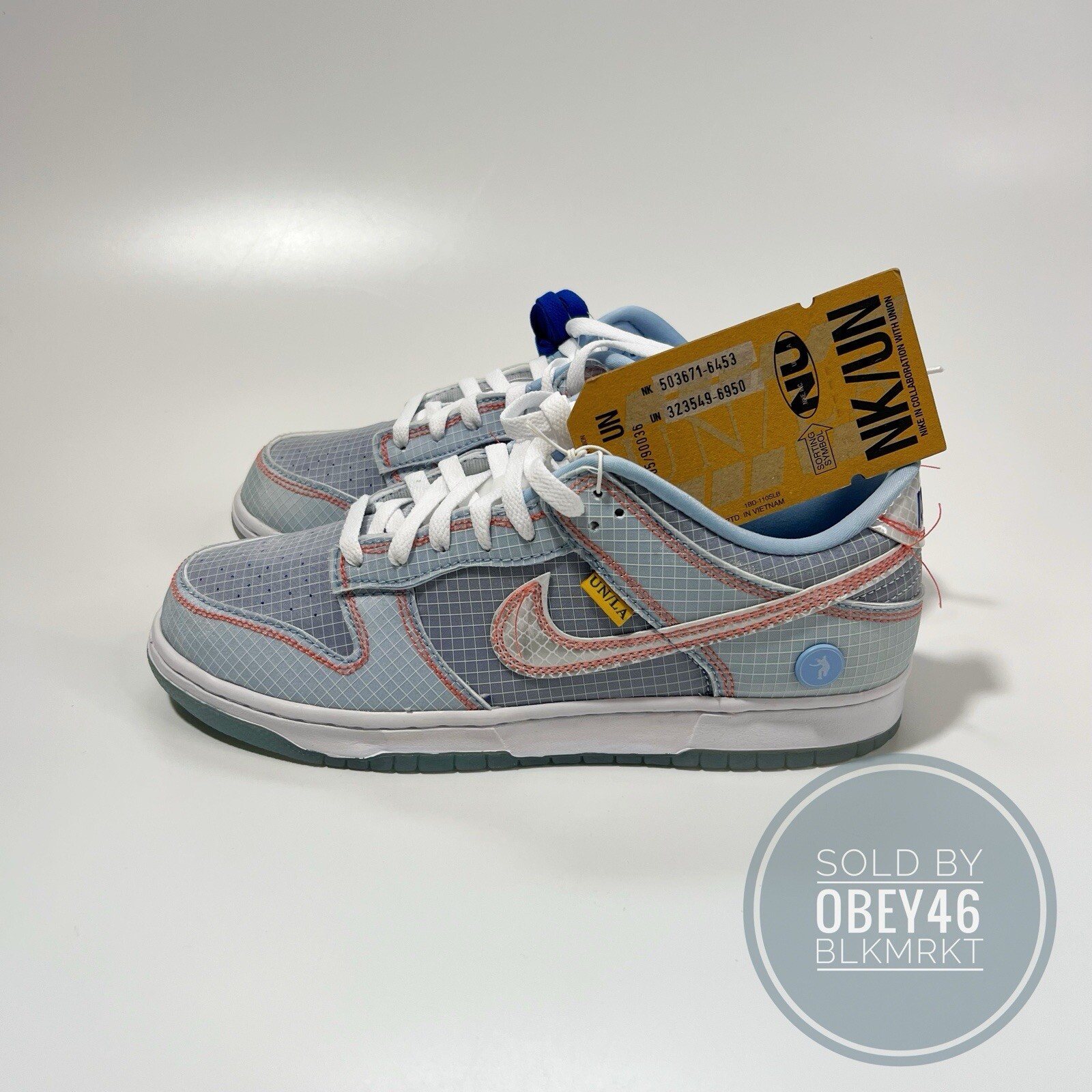 Nike Dunk Low x Union LA Passport Pack Argon DJ9649-400 Men’s Size 9.5