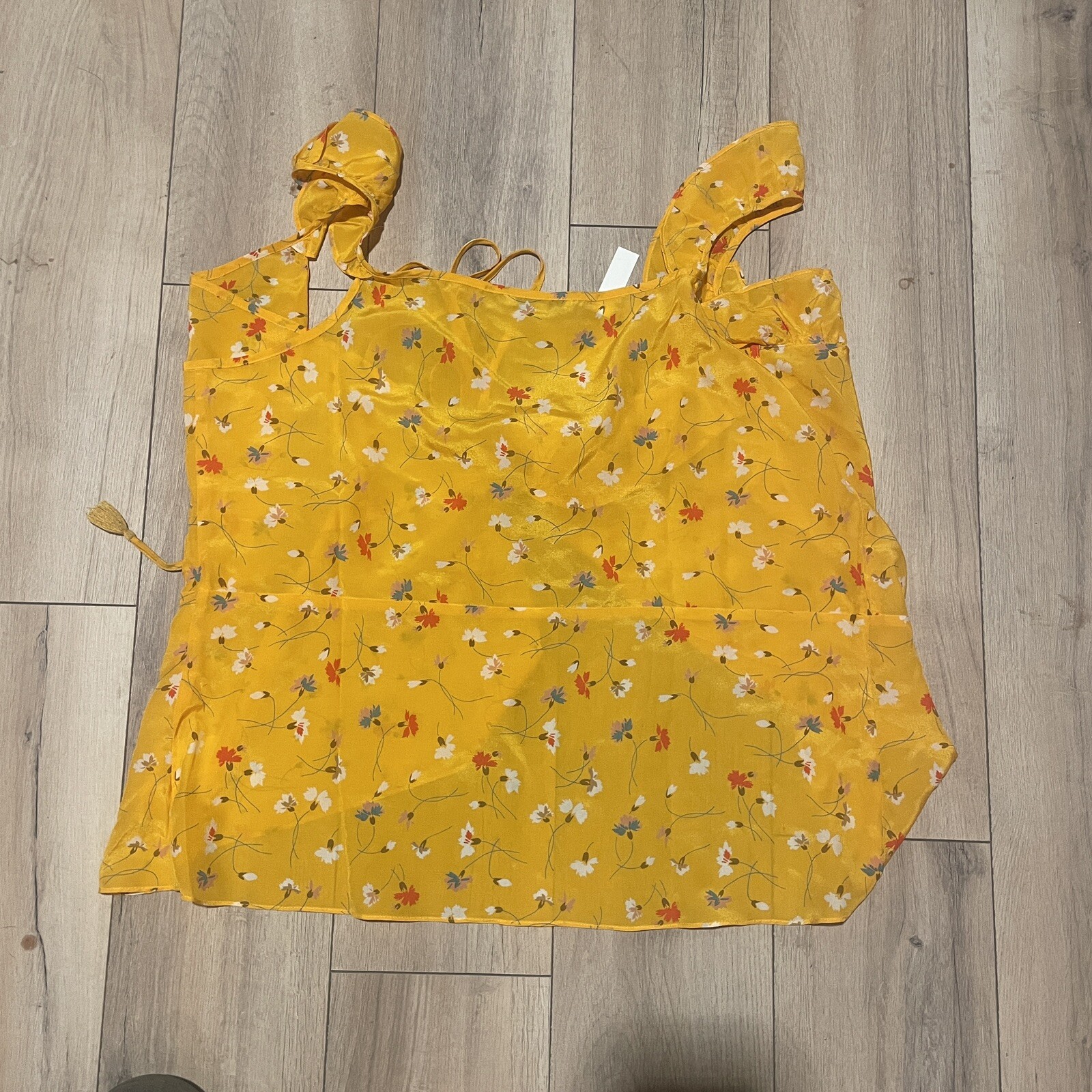 MADEWELL SIZE 14 Silk Wrap Cami Top in Painted Carnations J2992