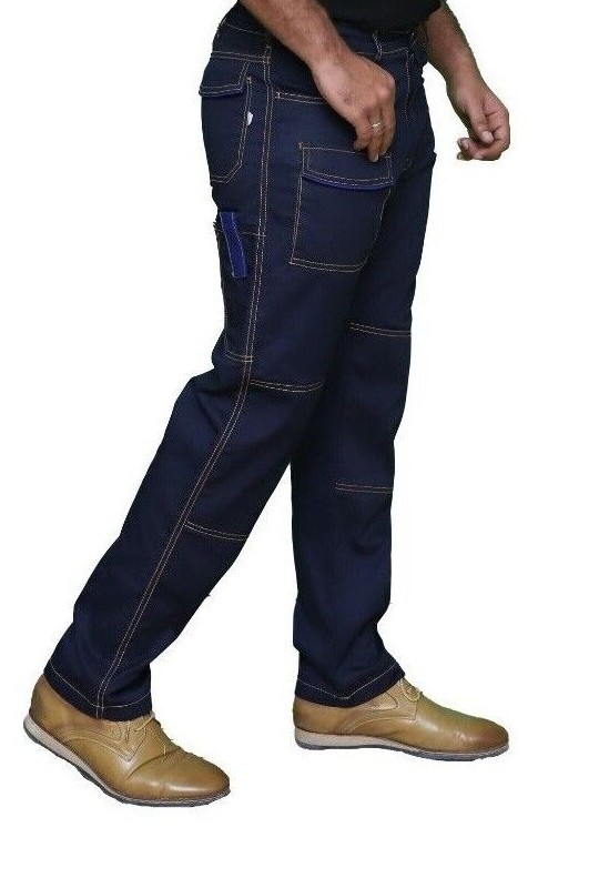 Mens Workwear Cargo Style Trouser Size 32 to 44 with Multi Pockets Grey and blue