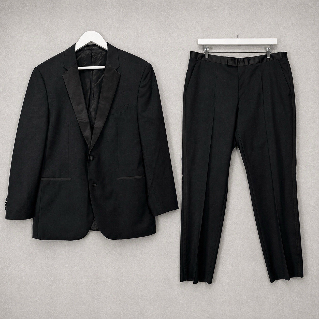 Hugo Boss The Stars75/Glamour3 Tuxedo Suit Set Mens 44R Black 100% Wool Formal