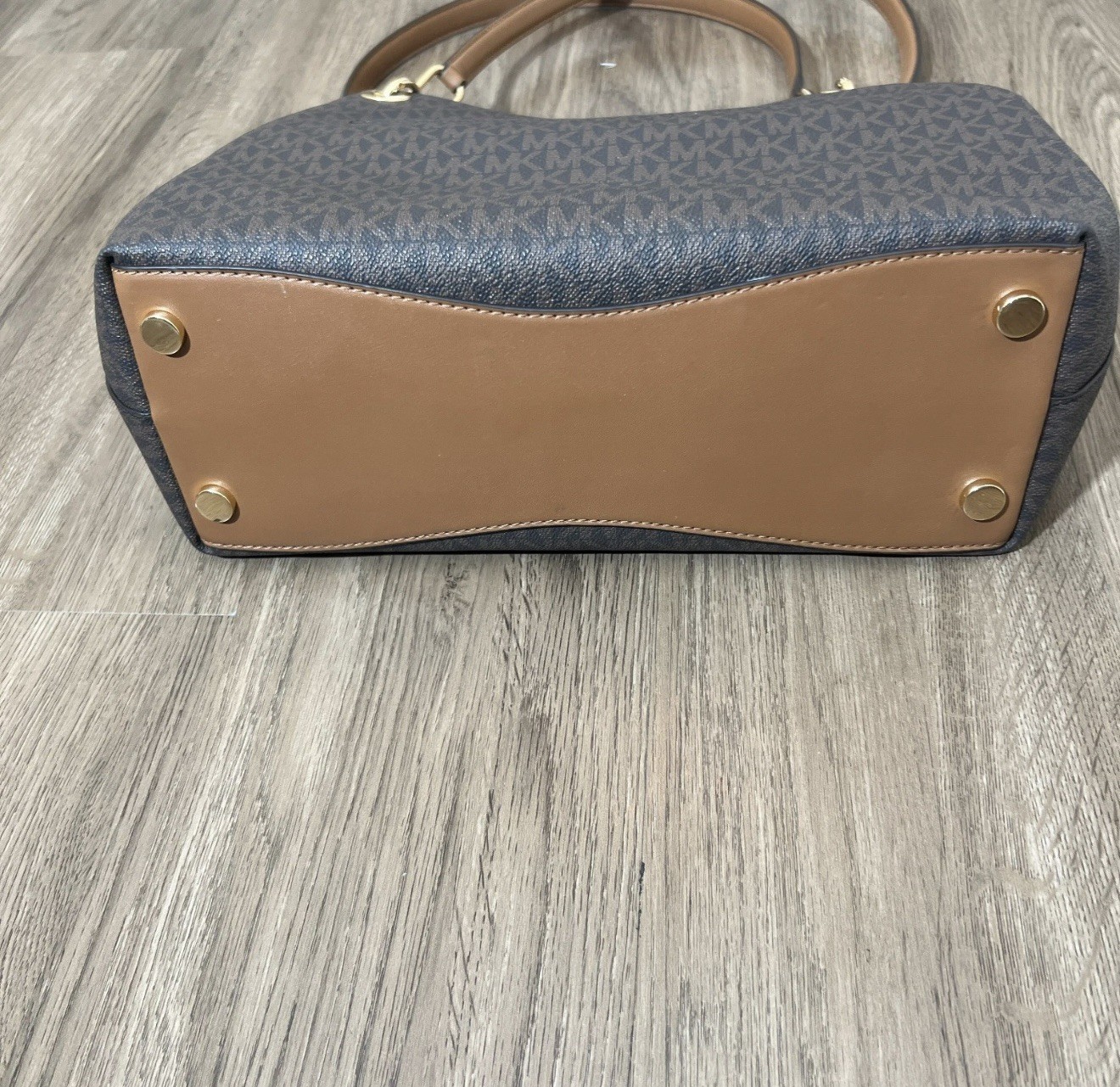 Michael Kors Kensington Large Tote Brown MK Signature Trim Gold Hardware