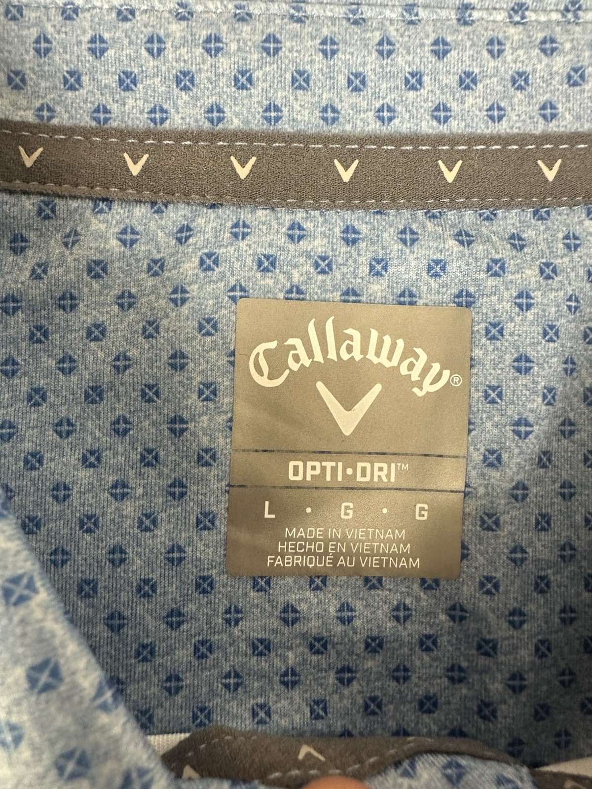 Callaway Men’s Opti Dri Moisture Wicking Performance Golf Polo Size L blue