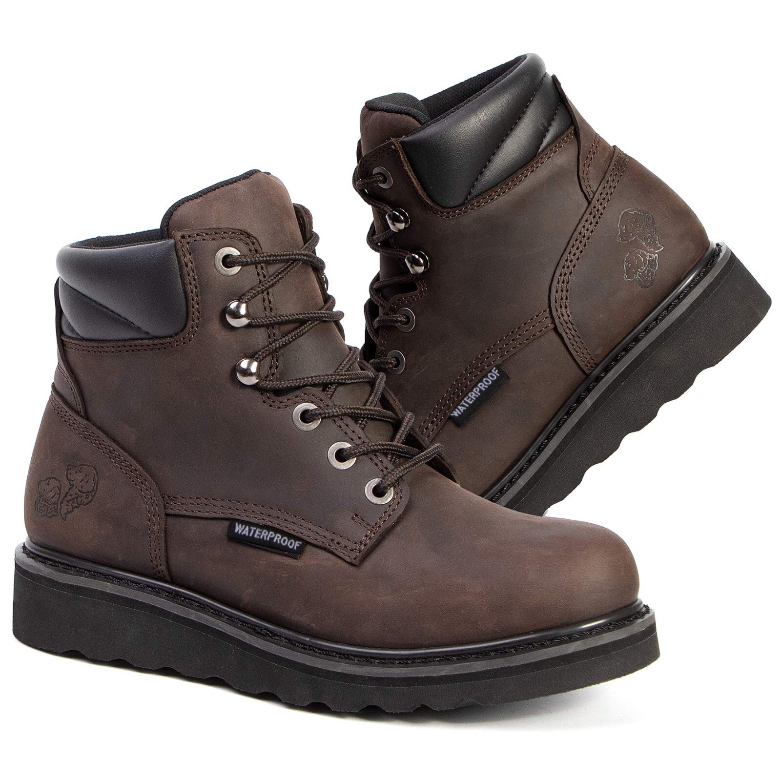 6″ Soft Toe Mens Work Boots, Waterproof Non-Slip Construction Safety Shoes 3901