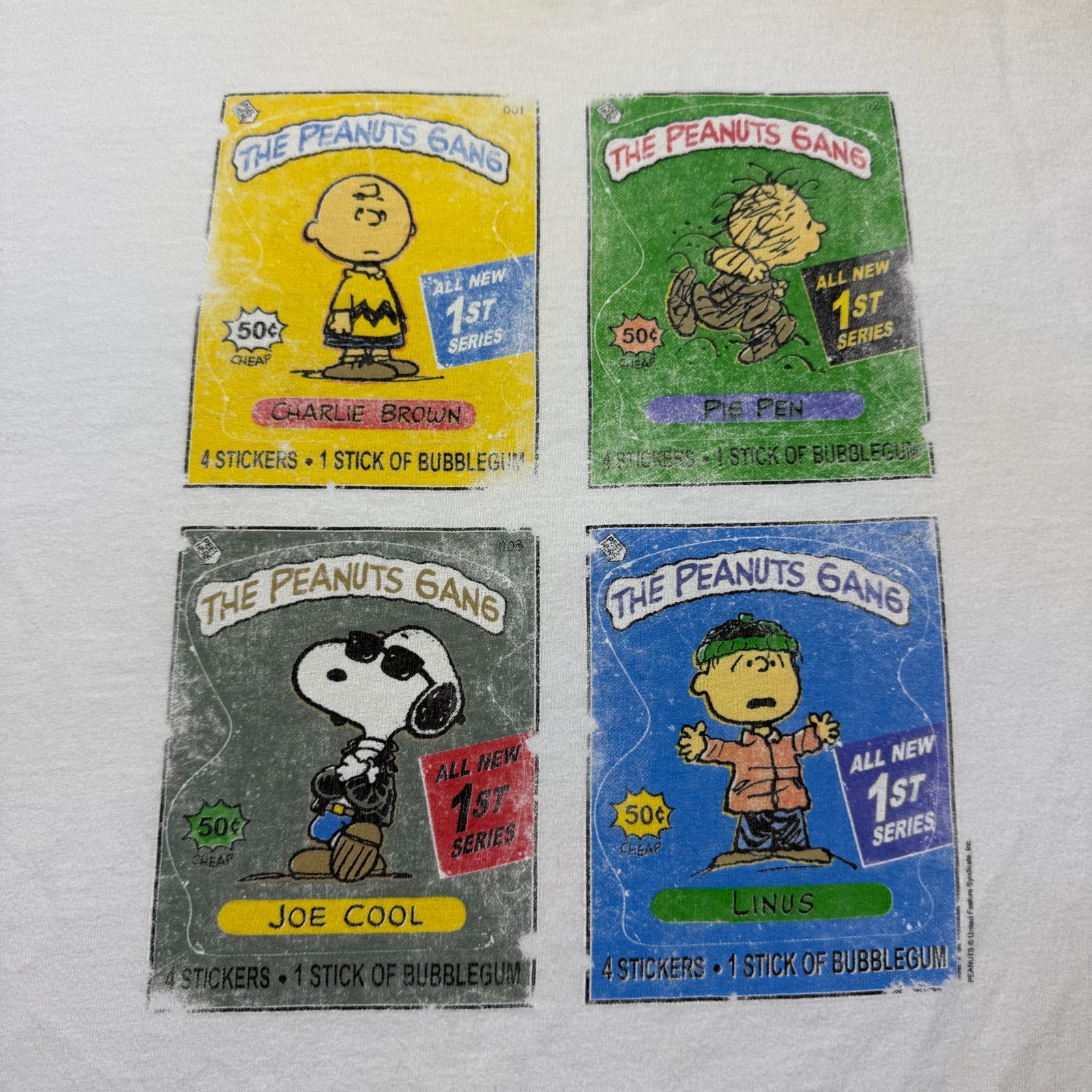 The Peanuts Gang Sticker Pack Cartoon Comic Nostalgia Crewneck Shirt – Size 2XL
