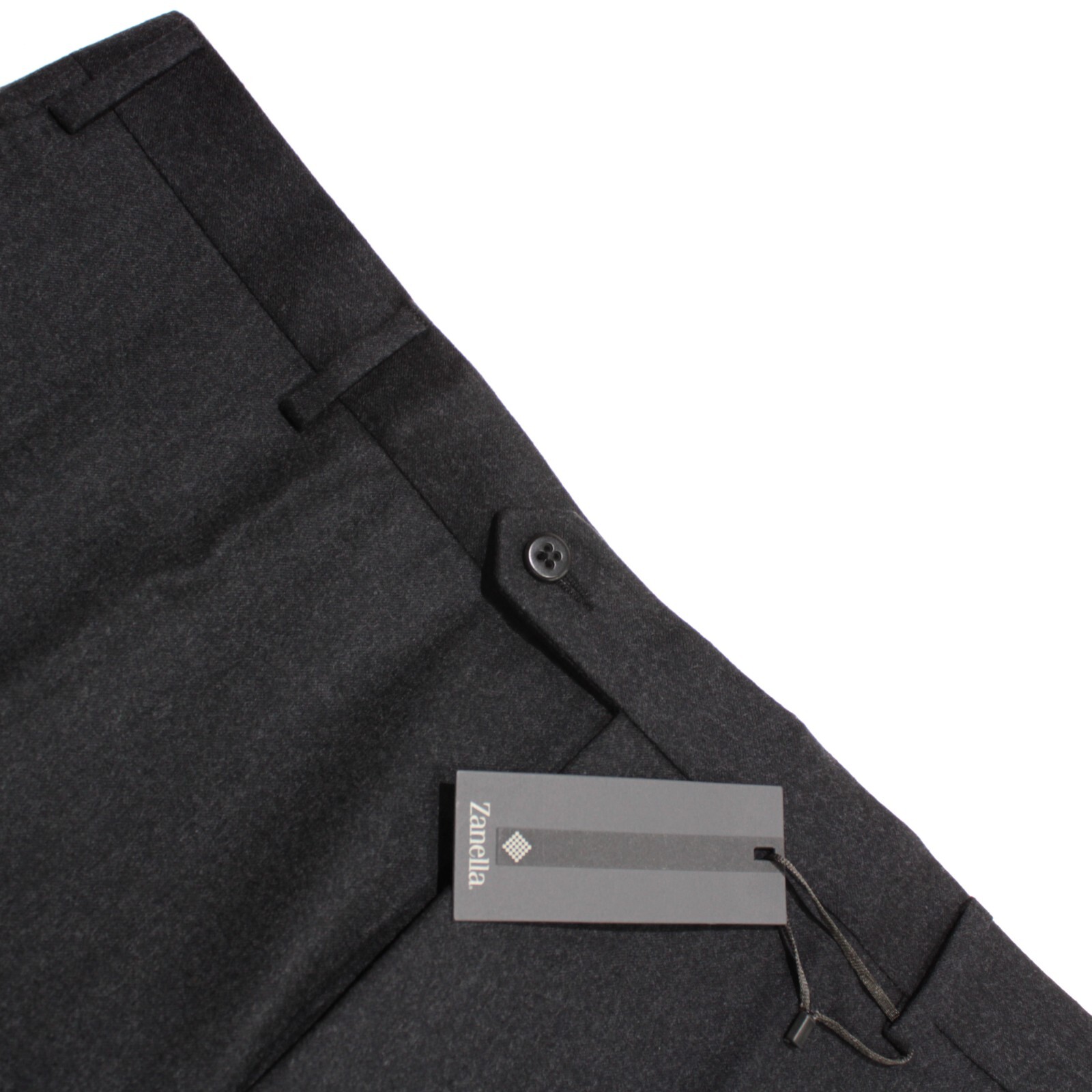 Zanella NWD Dress Pants Size 42 US Devon In Solid Gray 100% Wool