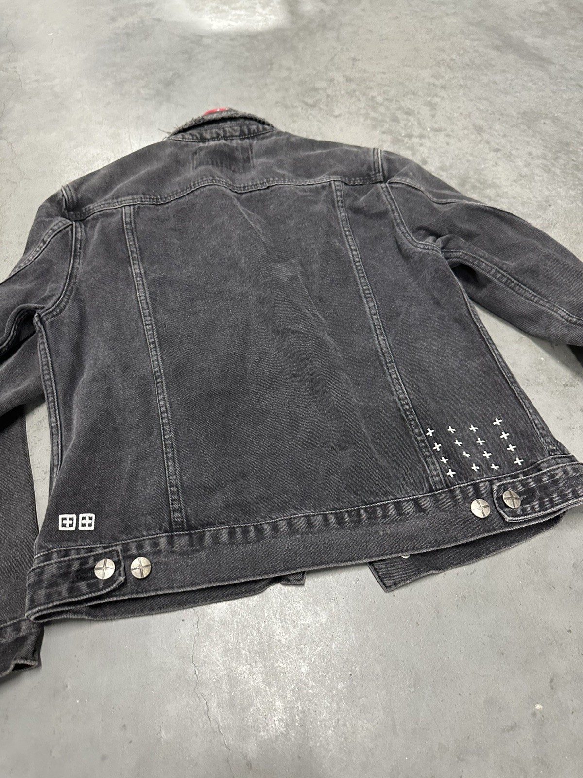 Ksubi Denim Trucker Jacket Black Fade Wash size XS runs big vintage