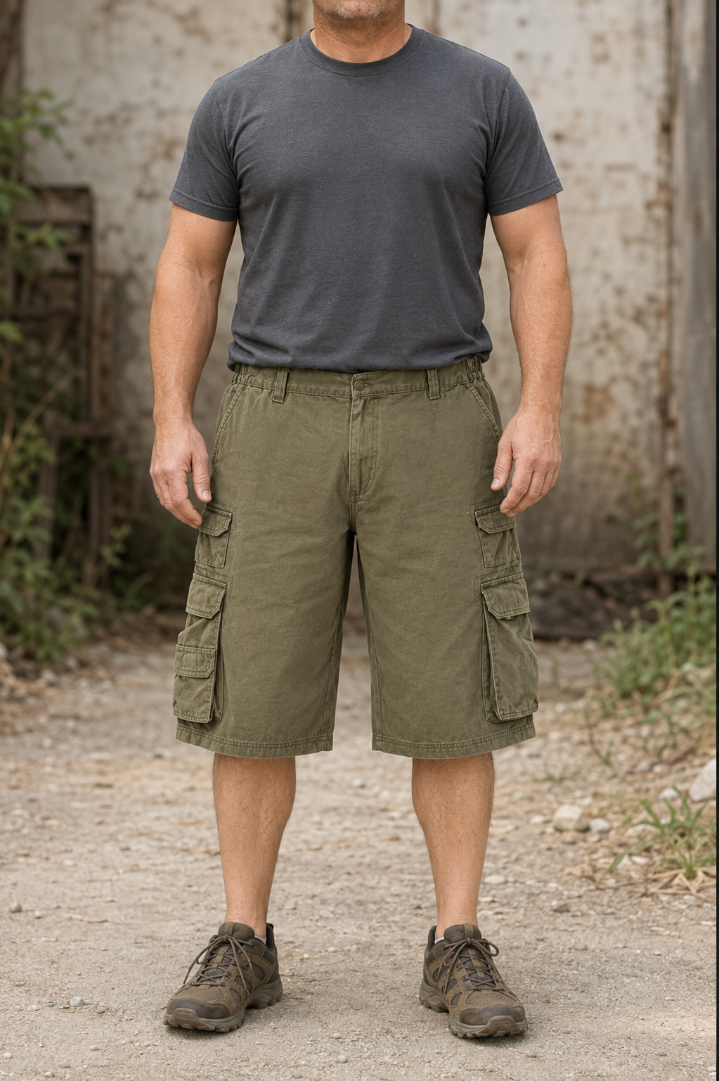 Boulder Creek Trading Co Cargo Shorts Men’s 46 Tall Olive Green 12” Cotton